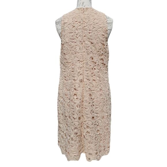 Carmen Marc Valvo MSRP $595 Blush Cream Cocktail Mini‎ Dress NWT Women Size 8 - Picture 4 of 10